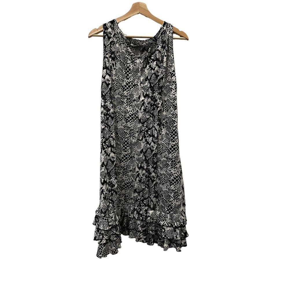 R&K black and white snake print sleeveless dress size XL